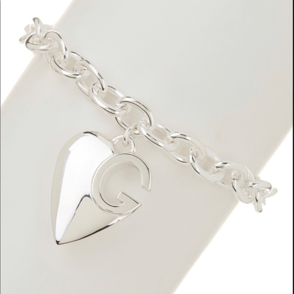 Gucci Sterling Silver GG Heart Charm Bracelet - Picture 2 of 2